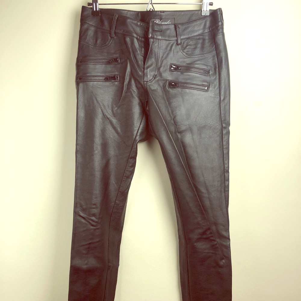 PHILOSOPHY black leather pants size 34